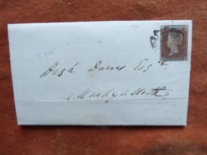 1842 ENTIRE LETTER TO MACHYNLLETH FROM ABERYSTWYTH WITH 1841 PENNY RED-BROWN- LE - Picture 1 of 6