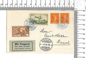 4.V.1924 correo aéreo Laupen-Zurich sello especial a favor del monumento al soldado; 61992 - Imagen 1 de 2