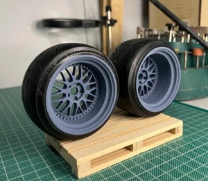 1:8 Scale Work Meister M1 3P Style Wheels & Yokohama Tires For Pocher Set Of 4 - Picture 1 of 5