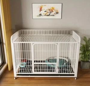 Heavy Duty Dog Cage: Durable Kennel Furniture with Shelf, Door And Easy Mobility - Picture 1 of 3