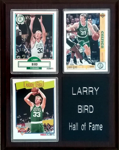 Larry Bird Boston Celtics 3-Card 7x9 Plaque Cover