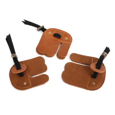 Cowhide Leather Archery Finger Guard Protect Recurve Longbow Hunt Target Shoot - Image 1 of 4