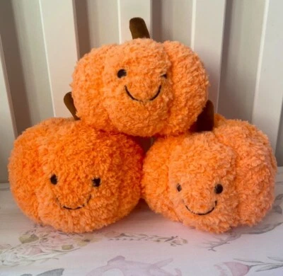 New Pumpkin 3" Halloween Plush Toy Cute & Fun - Image 1 of 4