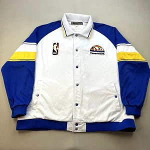 Vintage Denver Nuggets Jacket Adult 3XL White Reebok Warm Up NBA Basketball - Picture 1 of 11