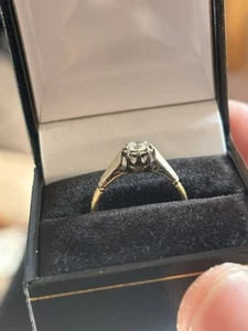 18ct Gold And Platinum Diamond Ring/0.4ct Diamond/750 Gold/used Gold - Picture 1 of 9