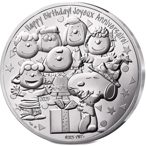 FRANCIA 100 EURO DE PLATA ANIVERSARIO PEANUTS SNOOPY 2025 PROOF - Picture 1 of 2