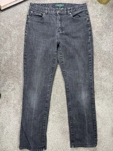 Lauren Ralph Lauren Jeans Sz 8 Straight Leg Stretch Denim Designer Streetwear - Picture 1 of 14