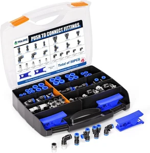 TAILONZ PNEUMATIC 1/4"3/8"1/2"1/8"OD/58 PIEZAS, azul - Imagen 1 de 9