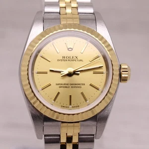 2002 Rolex Oyster Perpetual 76193 Damen 26mm 18k Stahl Automatik Jubilee Uhr - Bild 1 von 8