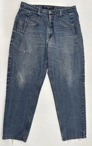 VTG Guess Denim Jeans Pascal 075 Men Tag 36x32 Fits 34x30 Loose Fit Tapered Leg - Picture 1 of 15
