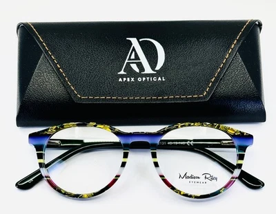 NUEVO MADISON RILEY FP2131 C2 Multicolor Redondo Borde Completo Anteojos 48-19-140 B:41 Foto 1 de 4