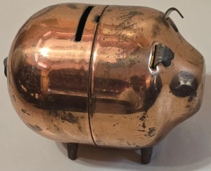 43/4" Vintage Coppercraft Gilde Kupferschwein Sparschwein Edelmetall Bauernhof Dekor - Bild 1 von 11