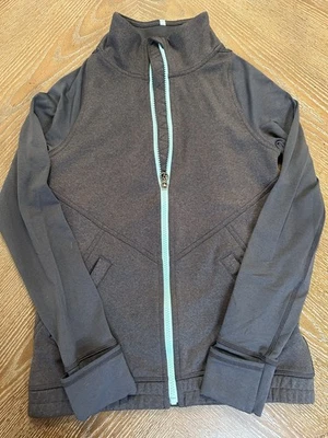 Girls Ivivva By Lululemon Charcoal Gray Zip Up Jacket - Very Soft Inside Size 12 - Image 1 of 4