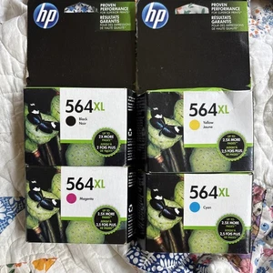 HP 564XL Black Cyan Purgenta Yellow (NOWY) Zapieczętowany OEM EXP: 2015 i 2016! - Zdjęcie 1 z 10
