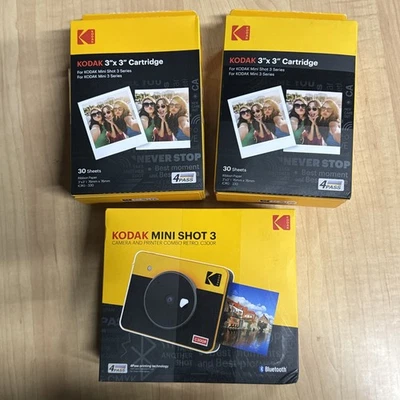 Câmera retrô Kodak Mini Shot 3 e combo de impressora com filme (C300R)*Novo - Imagem 1 de 2