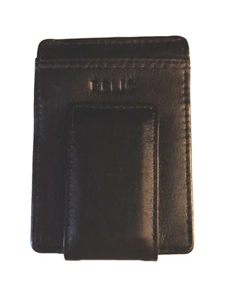Money Clip RELIC Men's Card Holder Front Pocket Wallet Brown Leather - Image 1 of 2