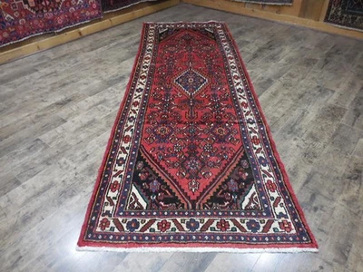 Vintage Turkish Rug,Hand Made Anatolian Turkish Geometric Tribal Rug 3.7x10.9 Ft - Image 1 of 4