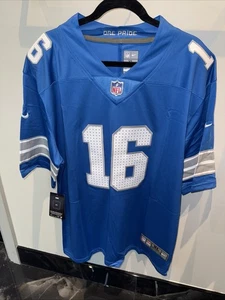 NWT Detroit Lions #16 Jared Goff Stitched Blue Football Game Jersey Men's XL - Picture 1 of 10