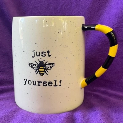Taza grande Honey Bee 20 OZ Just Bee Yourself etiqueta de mango negro y amarillo envío gratis Foto 1 de 4