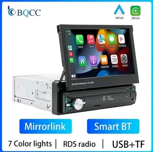 autoradio 1 din con schermo a scomparsa Carplay Android E Apple Touch Bluetooth  - Foto 1 di 13