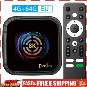 Android 14 Smart TV Box 4G 64G Media Player 8K HD Android Box mit Remote (EU) ~ - Bild 1 von 12