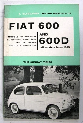 Manual do carro FIAT 600 600D 1955 OLYSLAGER 1962 #25 - Imagem 1 de 4