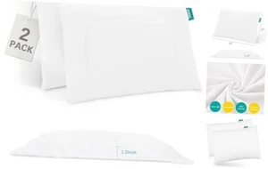 Thin Toddler Pillow 2 Pack with Pillowcase (13 x 18 x 1.2 Inches), Cotton Kid - Picture 1 of 5