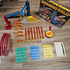 Vtg Domino Rally Deluxe Set 1989 Pressman Games w/ Rocket Launcher Complete - Picture 1 of 16