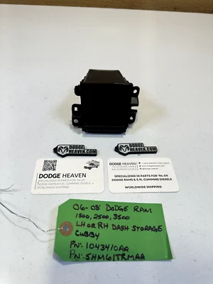 Dodge Ram 1500 2500 3500 2006-2009 tablero almacenamiento Cubby 1043410AA Foto 1 de 4