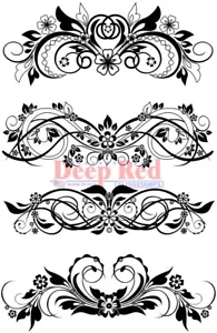 Tiefrote Stempel Vektor Blumen Gummistempel - Bild 1 von 2