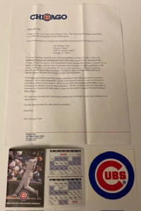 1996 Chicago Cubs Fan Mail Pack Pocket Schedule Logo Sticker Letter MLB - Picture 1 of 7