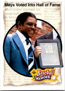 WILLIE MAYS, 1992 UPPER DECK BASEBALL HEROES #53 of 54, VOTED INTO HALL OF FAME - Picture 1 of 2
