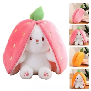 Strawberry Carrot Bunny Plush – Soft Gift Toy for Girls and Kids - Bild 1 von 19