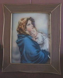 ENCANTADOR DE COLECCIÓN. ARTE DE PARED MADONNA Y NIÑO ENMARCADO - Imagen 1 de 4