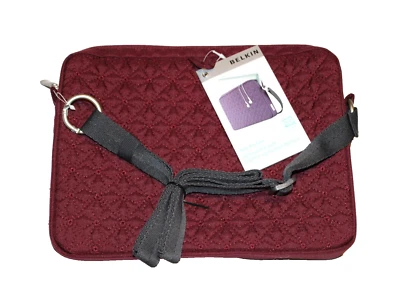 Belkin Slim Profile Quilted Maroon Holly Slip Case For 10.2" Netbooks -NWT - Image 1 of 4