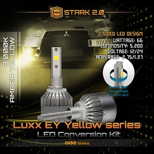 Stark LED 66W 5200LM True 3000K Yellow Lights Fog Light - 880 881 893 894 899 - Picture 1 of 8