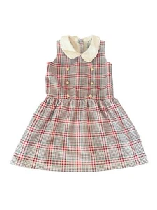 Janie and Jack Girls Plaid Ruffle Trim Ponte Girl Dress Size 8 - Picture 1 of 11