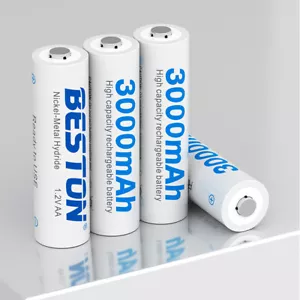 Rechargeable Batteries 3000mAh Ni-MH 1.2V AA Cell Battery + Case 4Pack Lot Toy - Bild 1 von 15
