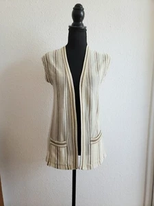 Vintage Knitivo Women Bright Acrylic Vest Sleeveless Cardigan S/M Made In Korea - Picture 1 of 15