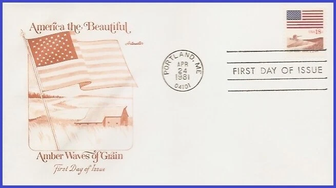 USA4 #1890 U/A ARTMASTER FDC   Flag and Anthem "Amber waves of Grain" - Image 1 of 1