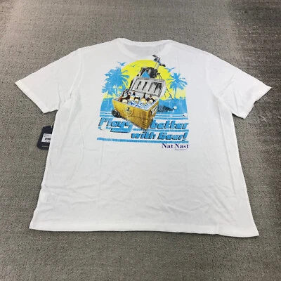 Nat Nast Shirt Mens Large Crew Neck Good Times Hawaiian Camp Beer Island b546 Foto 1 de 4