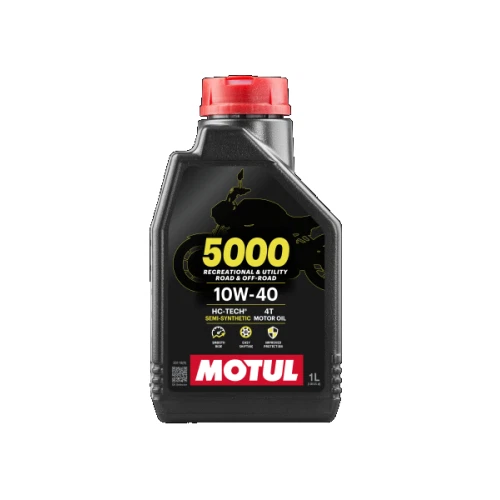 Huile moteur 5000 4T 10W-40 1 litre Huile moto 4 temps semi-synthétique JASO MA2 - Photo 1/1