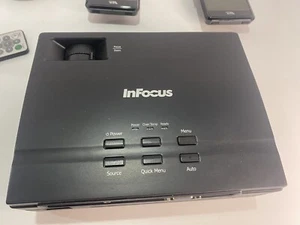 Infocus DLP 1124 Projector, barely Used, W/ Remote, Speakers, Case, More, Works! - Picture 1 of 13
