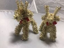 Christmas Kitsch Gold Tinsel Wire Reindeer Christmas Ornaments Prop Antlers
