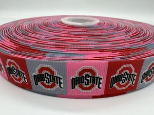 NEW 5-yards of Ohio Buckeyes 7/8" wide Grosgrain Ribbon - Picture 1 of 1