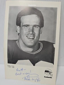 MIKE TICE Seattle Seahawks 1987 Autographed 8.5" x 5.5" Picture to "Matt" - Picture 1 of 2