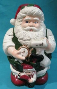 ALACARTE SANTA AND ELF GIFT LIST COOKIE JAR VINTAGE JC PENNY NEW IN ORIGINAL BOX - Picture 1 of 12
