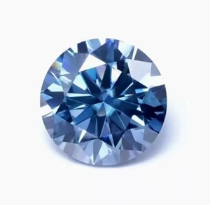 5-10mm Blue color Moissanite Loose Stone Round Gemstone VVS1 Pass Diamond Tester - Picture 1 of 9