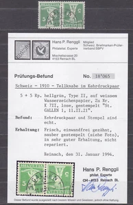 SUIZA 1910 - IMPRESIÓN BARREDORA TELLKNABE Zst. K 7II Mi.: K 5 II - sellado PRUEBA FOTOGRÁFICA - Imagen 1 de 3