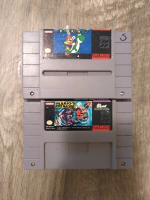 Super Mario World + Mario's Time Machine - Super Nintendo - Game Cartridges - Image 1 of 4